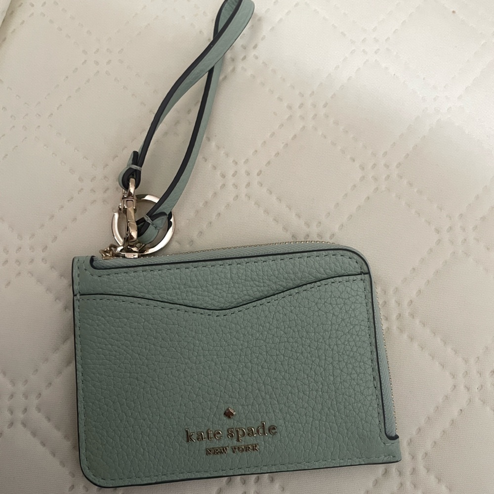 KATE SPADE LEILA PEBBLED leather cardholder wristlet